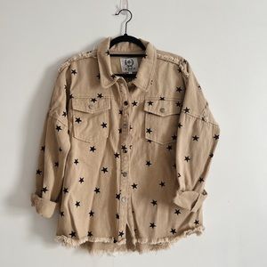 Distressed Star Denim Shirt